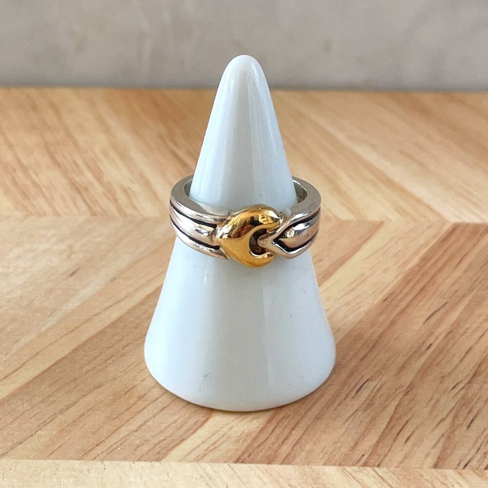Vintage Sterling Silver Ring with 14K Gold Plated Face